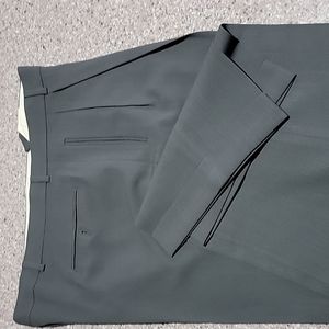 Mani dress wool pants S. 38 pleats, cuffed 29", blue gray.
